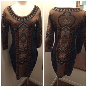 Tribal Print Sweater Dress